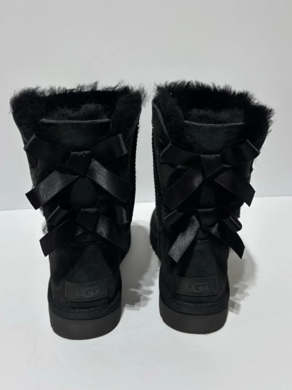 UGG Women’s Bailey Bow II Black Winter Boots, Size 7 M